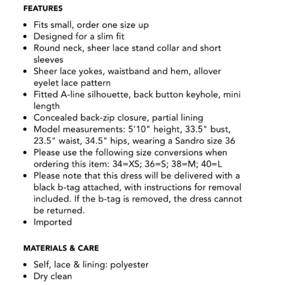 Sandro Jannie Lace A-Line Mini Dress Black Cap Flutter Sleeve Mini Size 38 - Picture 11 of 16